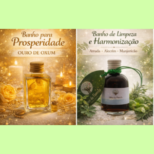 Kit Mudando a Energia - 1 banho de Limpeza e Harmonização e 1 banho da Prosperidade Ouro de Oxum